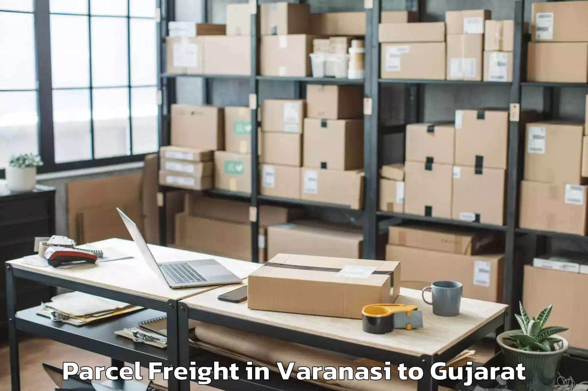 Affordable Varanasi to Ambaji Parcel Freight